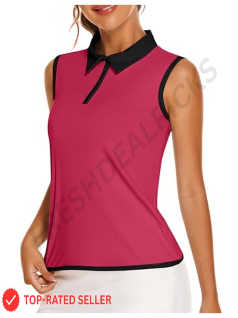 Women's Sleeveless Golf Polo Shirts UPF 50+ 1/4 Zip Moisture Wicking Athletic